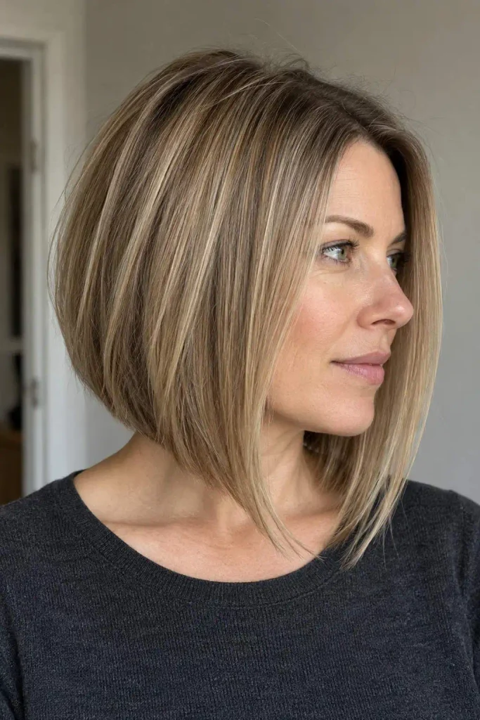 Long inverted bob for fine hair