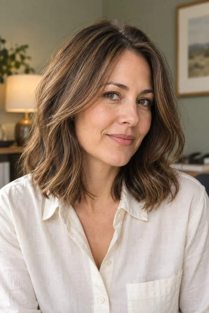 Long layered bob for fine hair