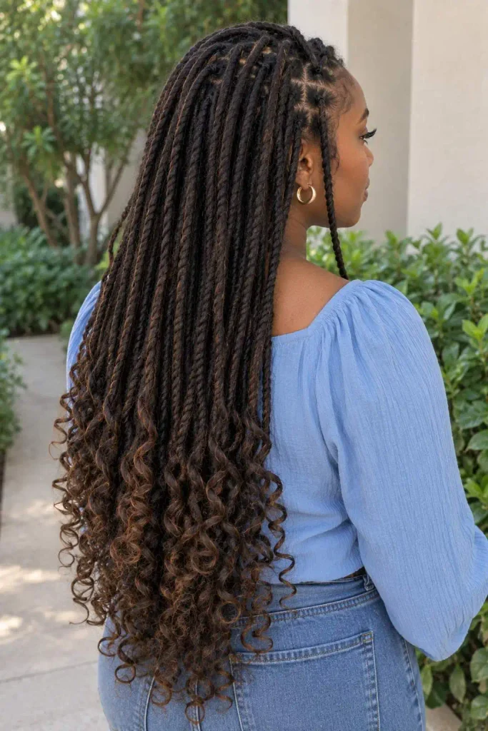 Long locs with curly ends