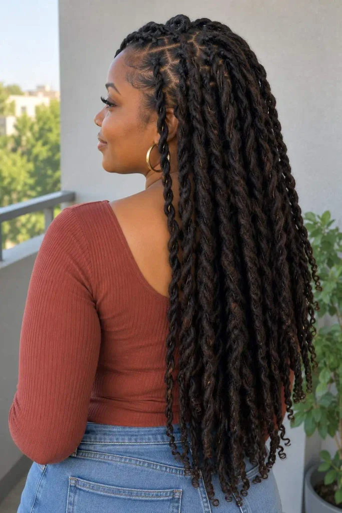 Long two strand twist locs