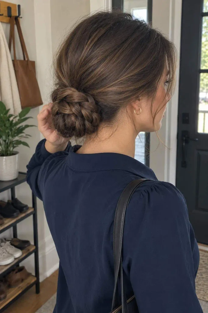 Low Braided Bun Updo