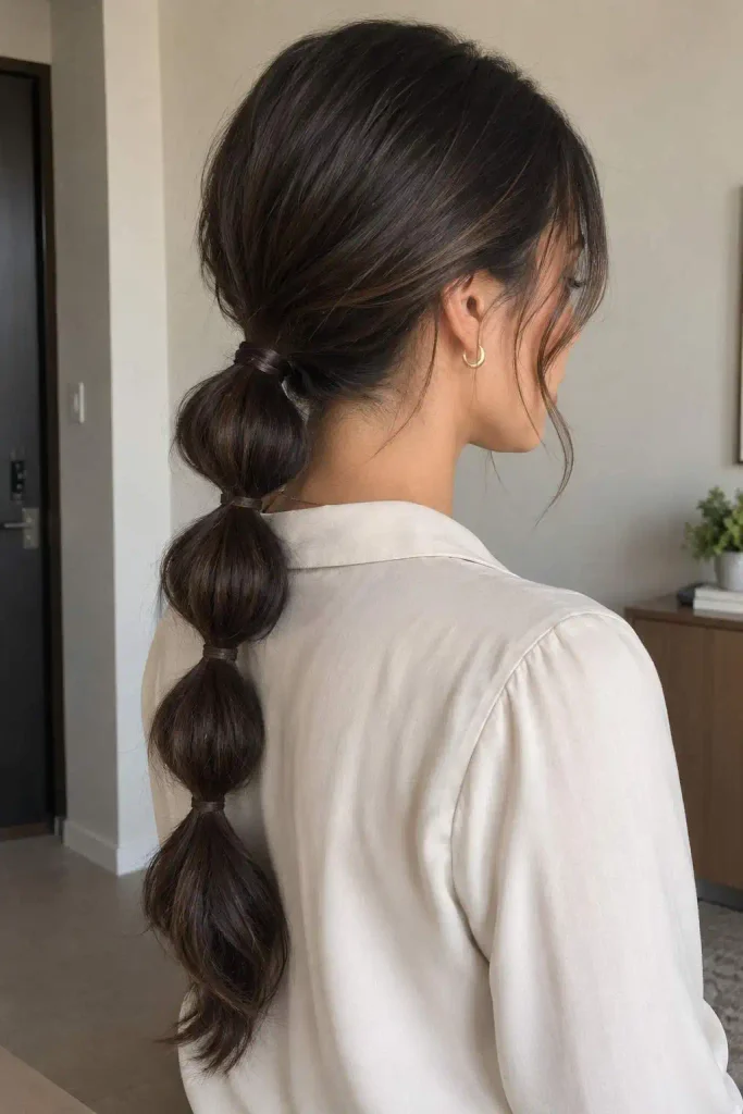 Low Bubble Ponytail for Work