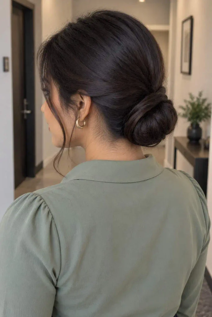 Low Chignon for Office Days