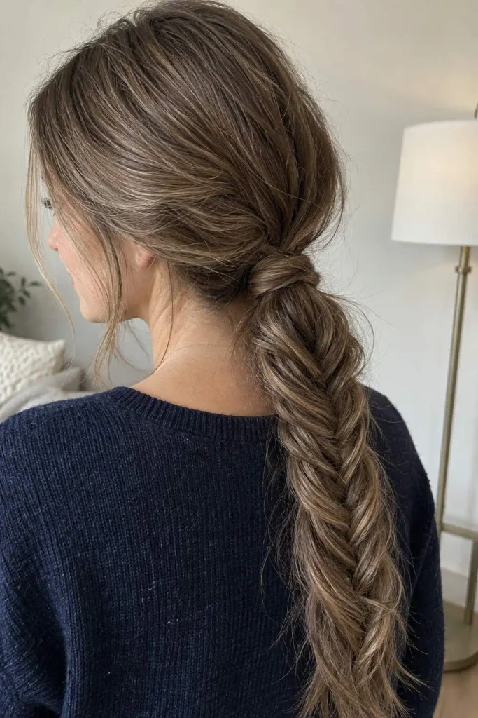 Low Fishtail Ponytail With Texture