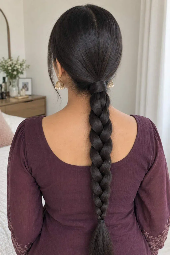 Low Sleek Braided Ponytail