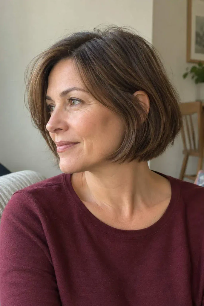 Low-maintenance short bob for fine hair