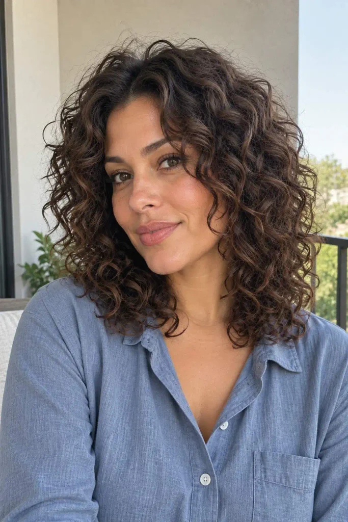 Medium Curly Shag Without Bangs