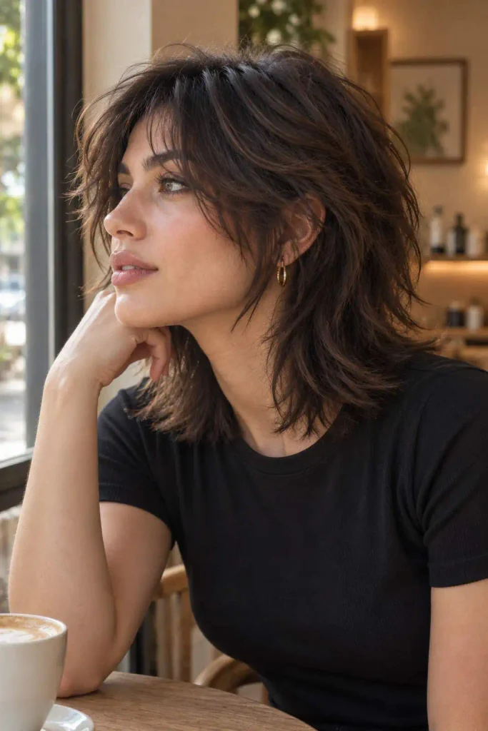 Medium Feminine Mullet Shag Haircut