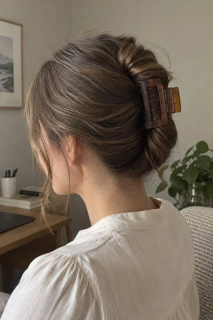 Medium Hair Claw Clip Updo