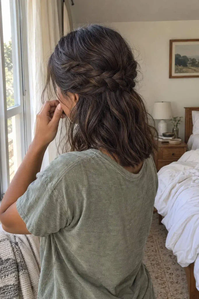 Medium Hair Half-Up Braid