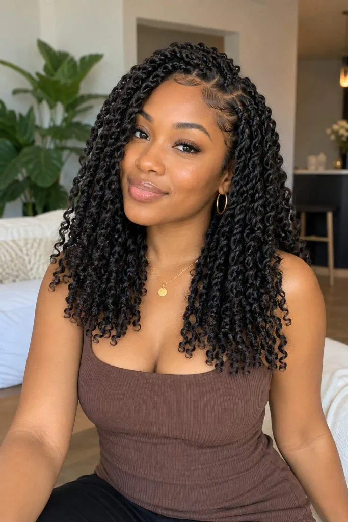 Medium Length Passion Twist Hairstyle