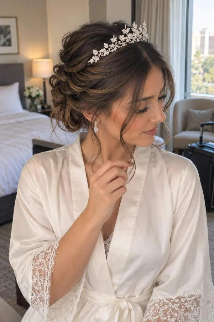 Medium Length Twisted Tiara Updo