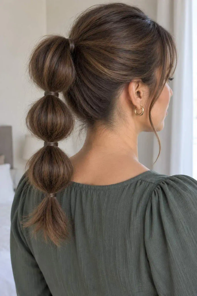 Medium hair bubble ponytail
