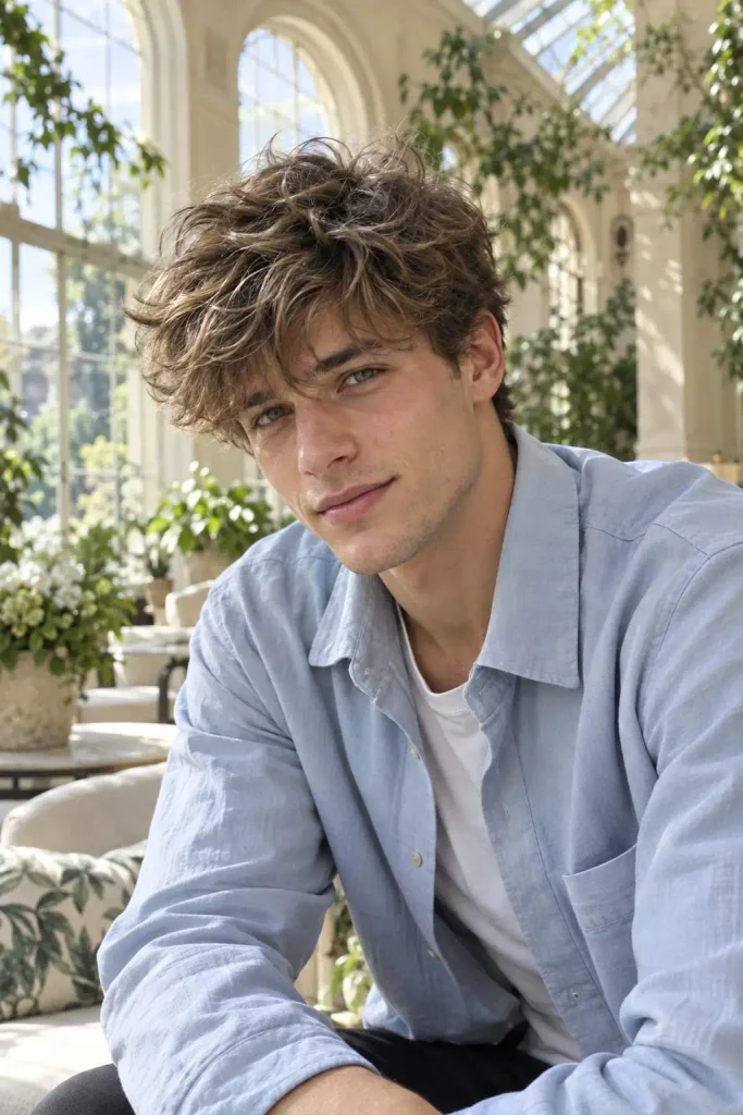 Messy Fluffy Textured Fringe Men