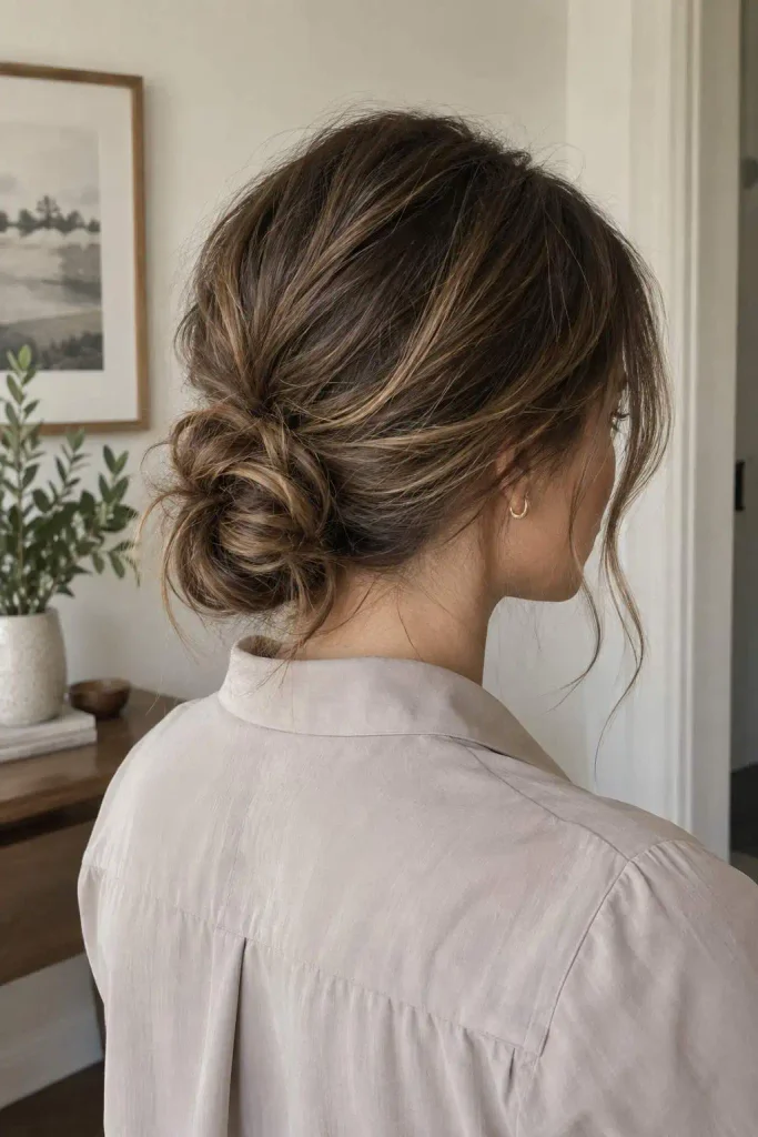 Messy Low Bun for Work