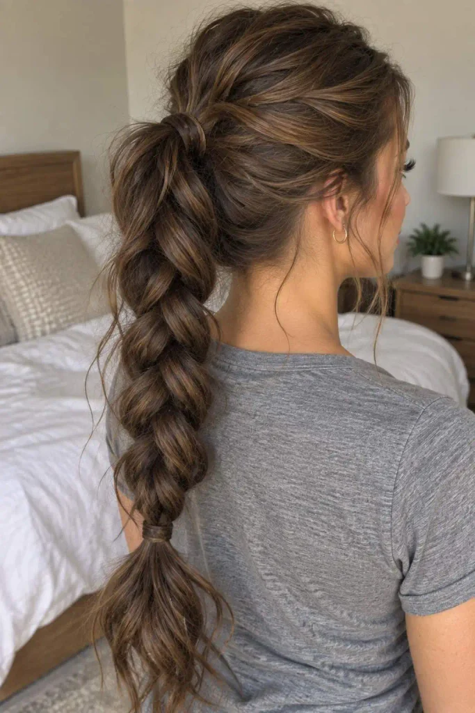 Messy Textured Braided Ponytail