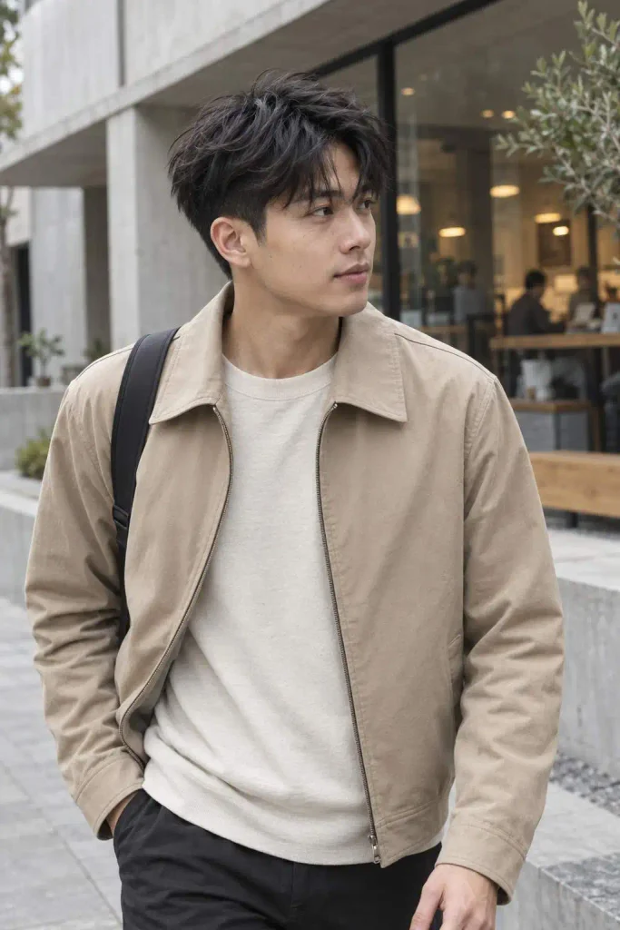 Messy Textured Fringe Asian Men