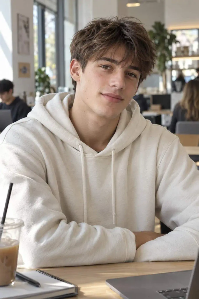 Messy Textured Fringe Boys Haircut