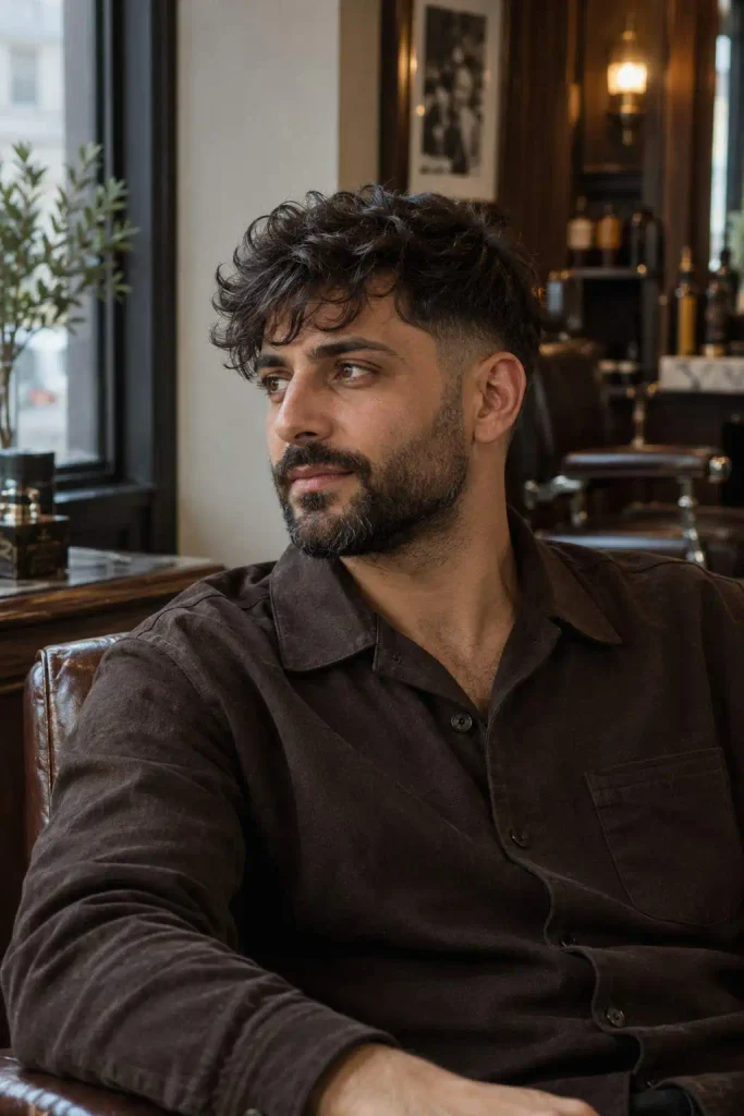 Messy Textured Fringe With Beard