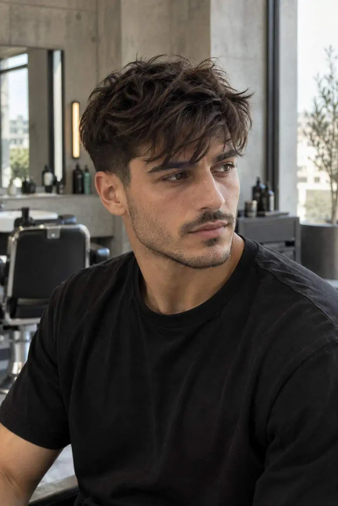 Messy Textured Fringe for Men