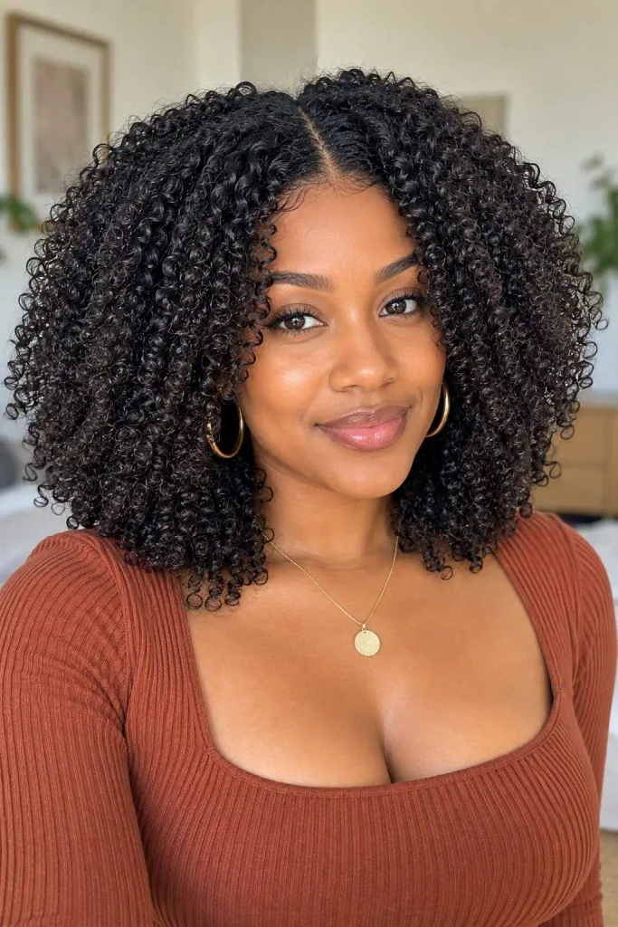 Middle-Part Wash-and-Go Curls