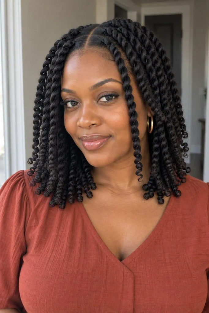 Middle part two strand twists