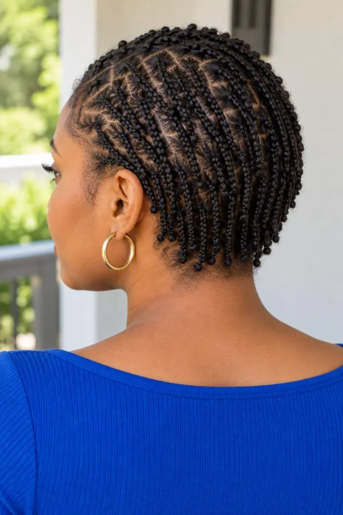 Mini braids on short 4C hair