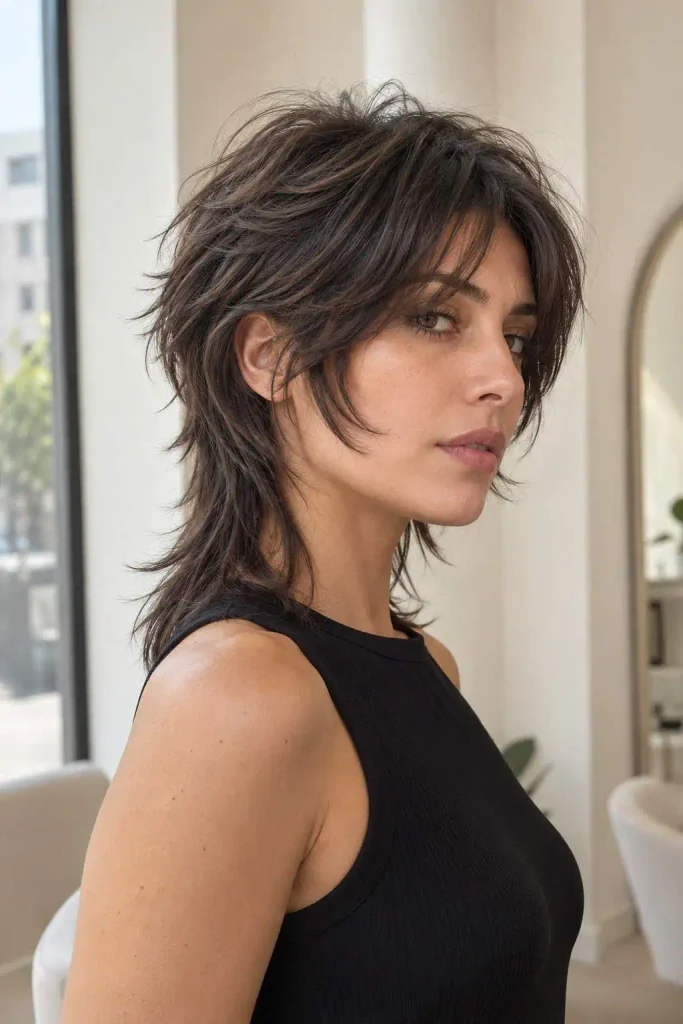 Modern Feminine Mullet Shag Haircut