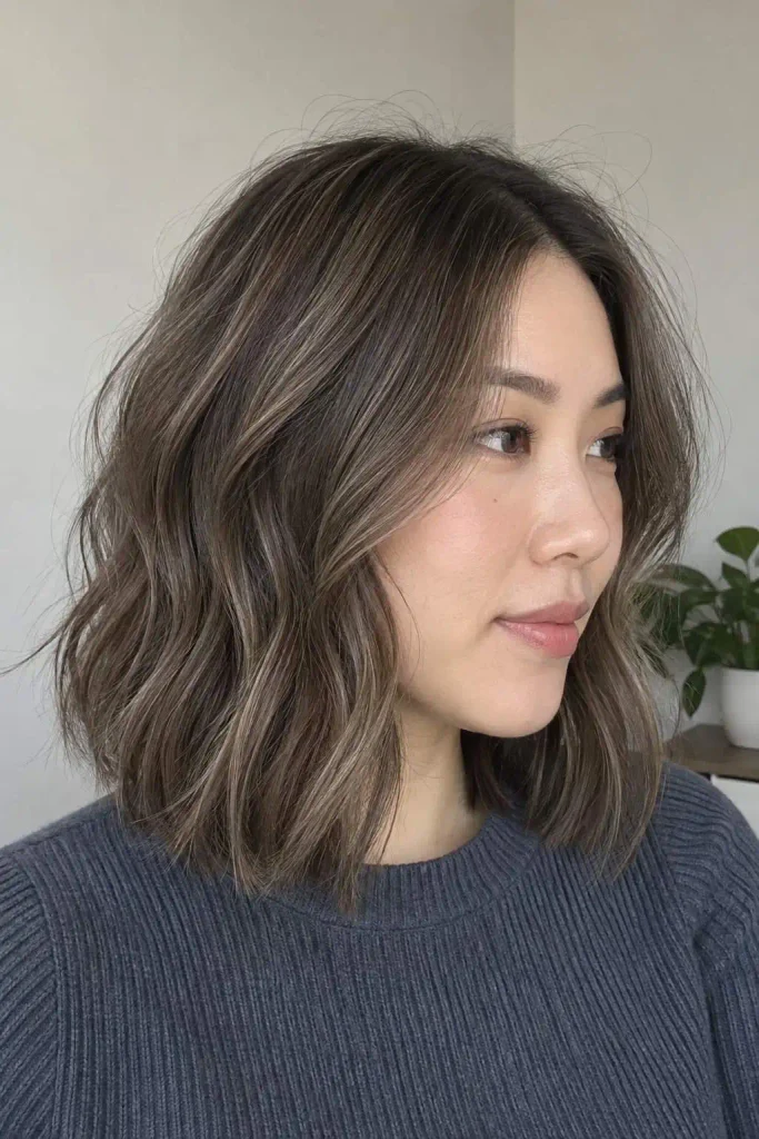 Mushroom Brown Wavy Lob