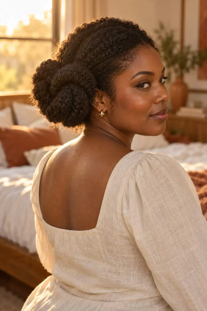 Natural Hair Infinity Bun Coil