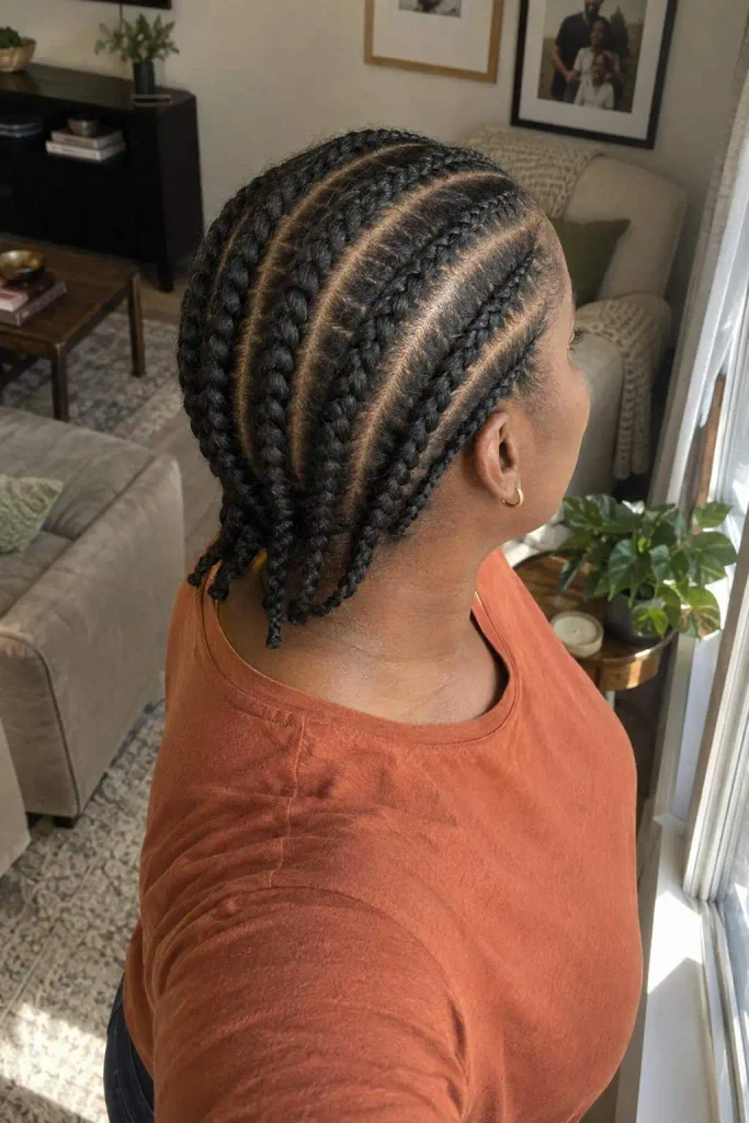 Natural Straight-Back Cornrow Braids