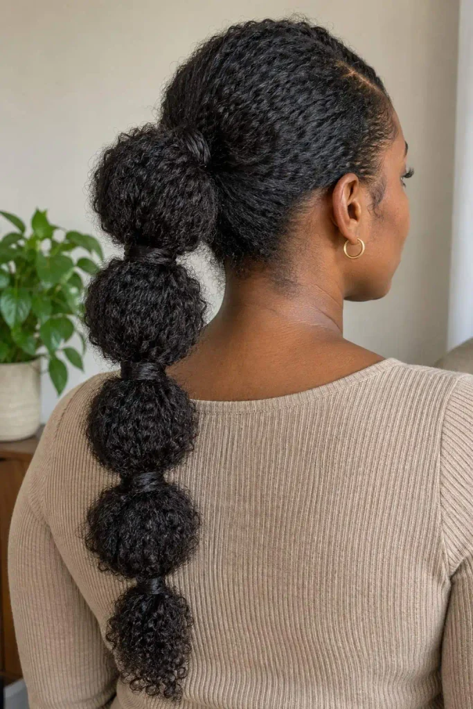 Natural bubble ponytail for Black women