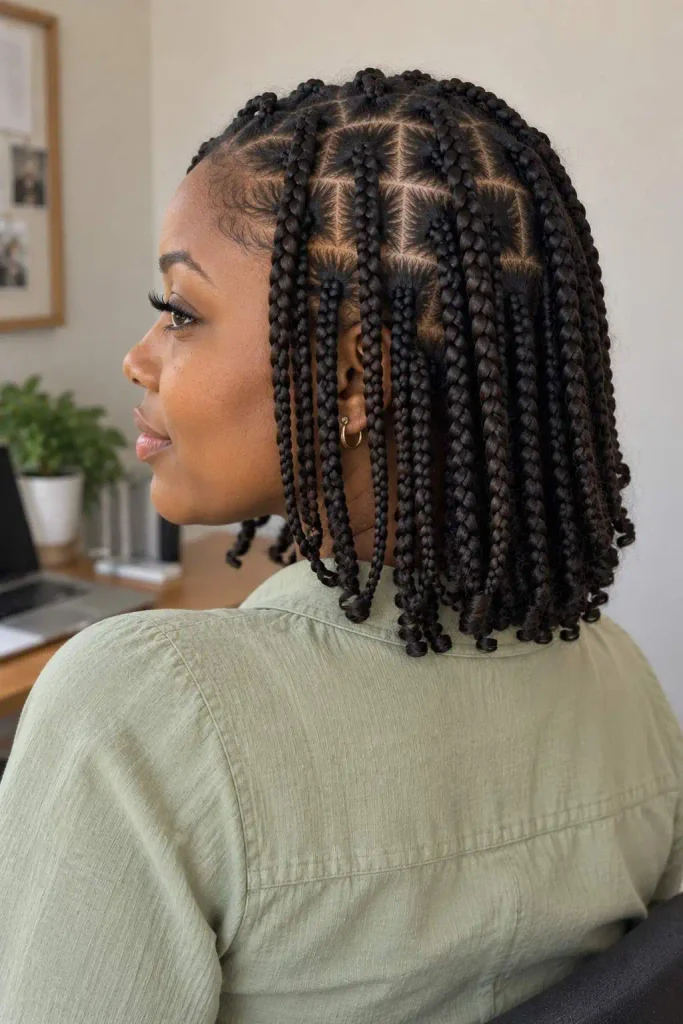 Natural hair box braids