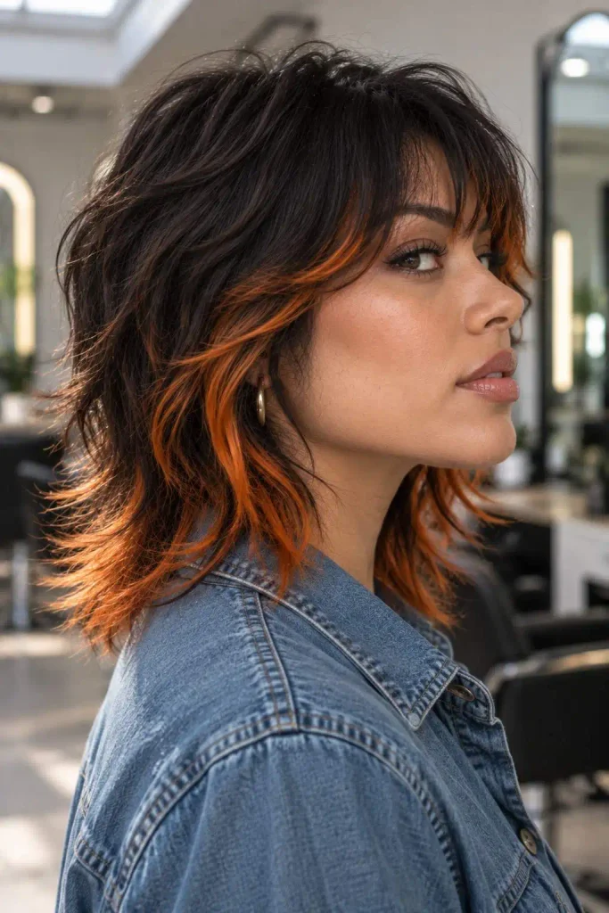 Orange Halo Black Shag