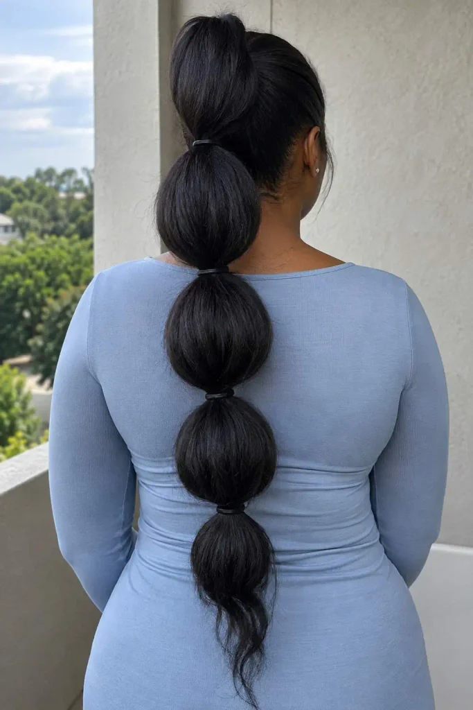 Oversized big bubble ponytail