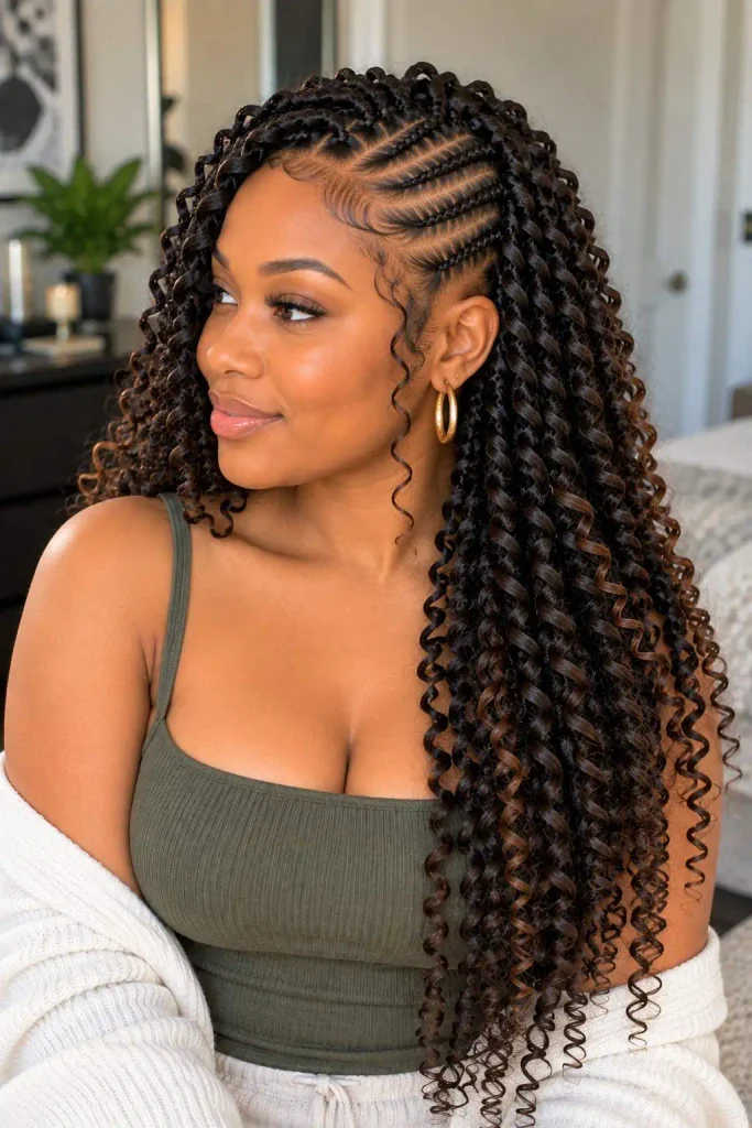 Passion Twists With Cornrow Front