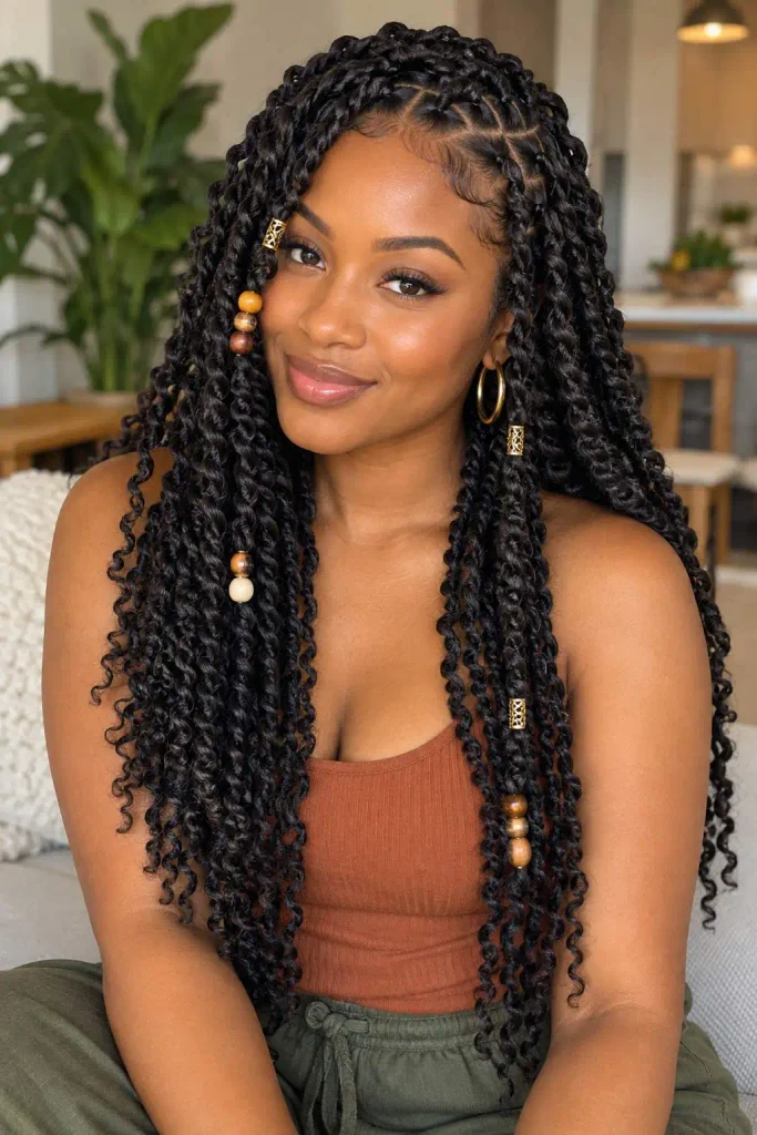 Passion Twists With Hair Beads