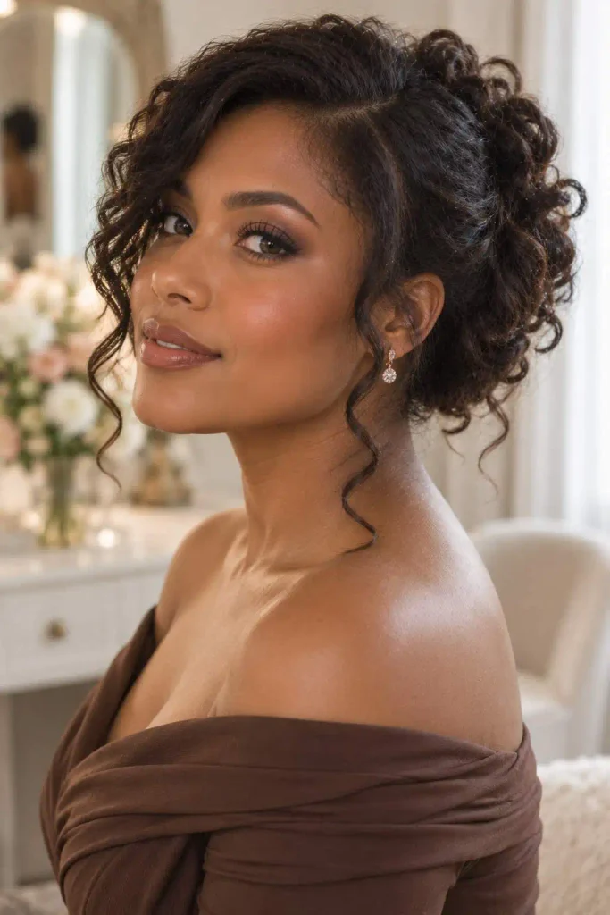Pinned Updo With Side Part
