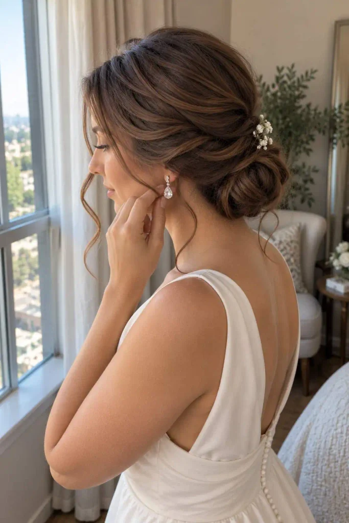 Romantic Side-Swept Wedding Updo