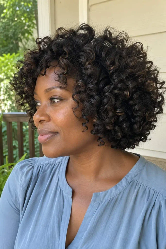 Short Curly Shag for Thick Hair