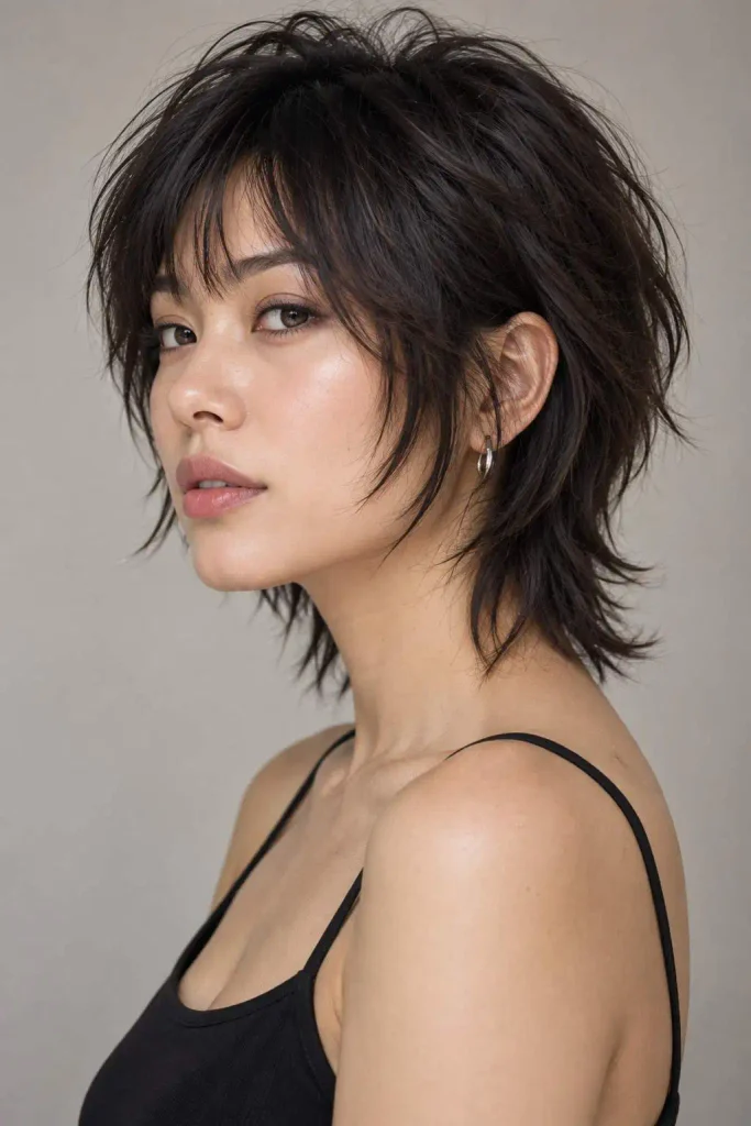 Short Feminine Mullet Shag Haircut