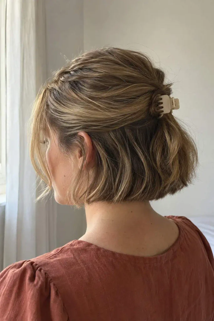 Short Hair Mini Claw Clip Half-Up