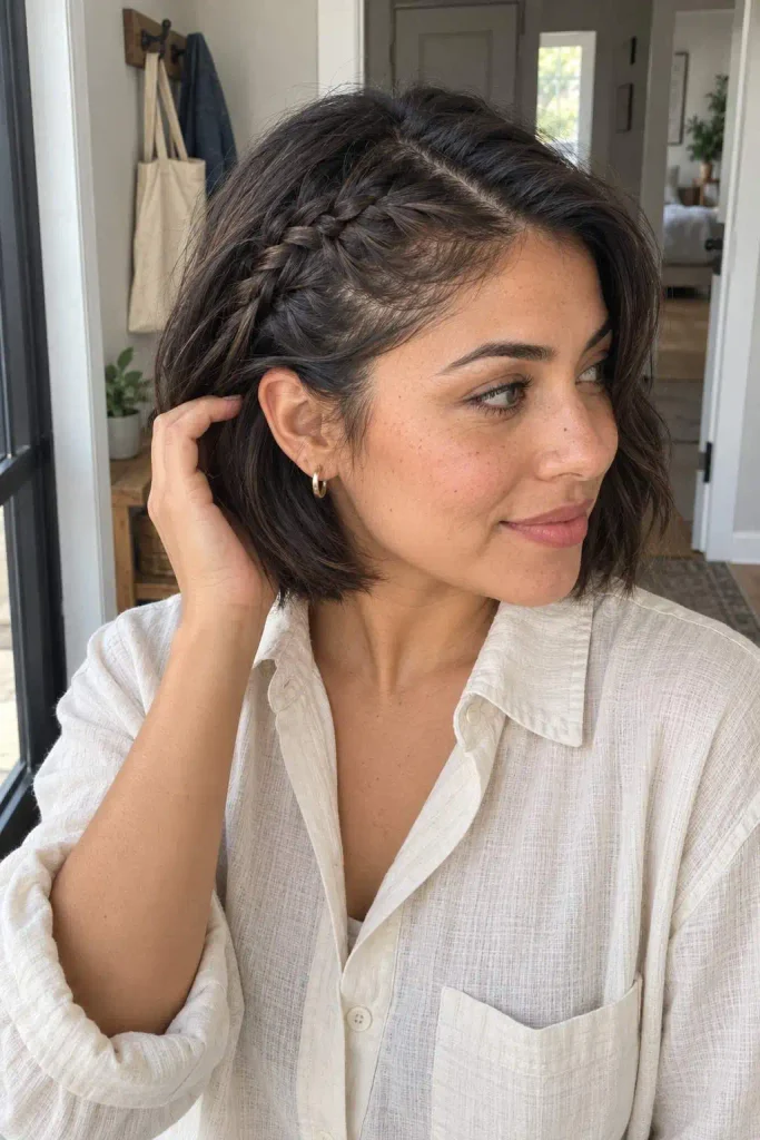 Short Hair Mini Side Braid
