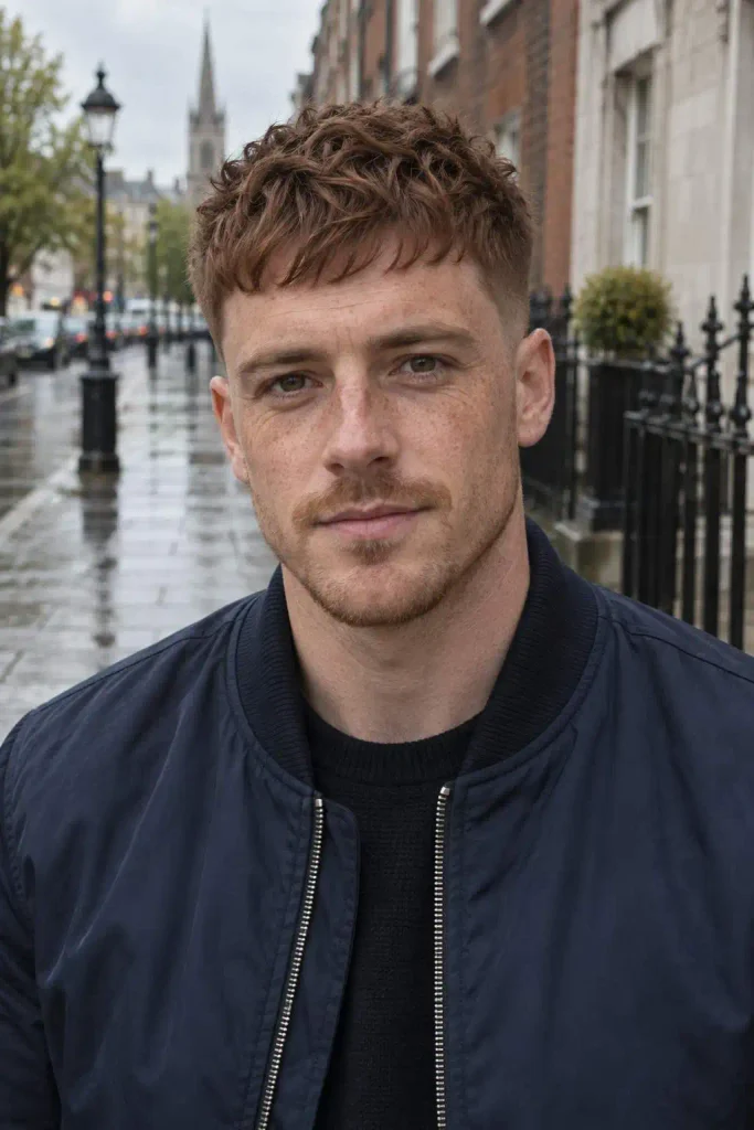 Short Messy Textured Fringe Men