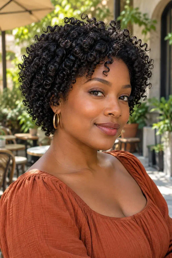 Short Rounded Wash-and-Go Curls
