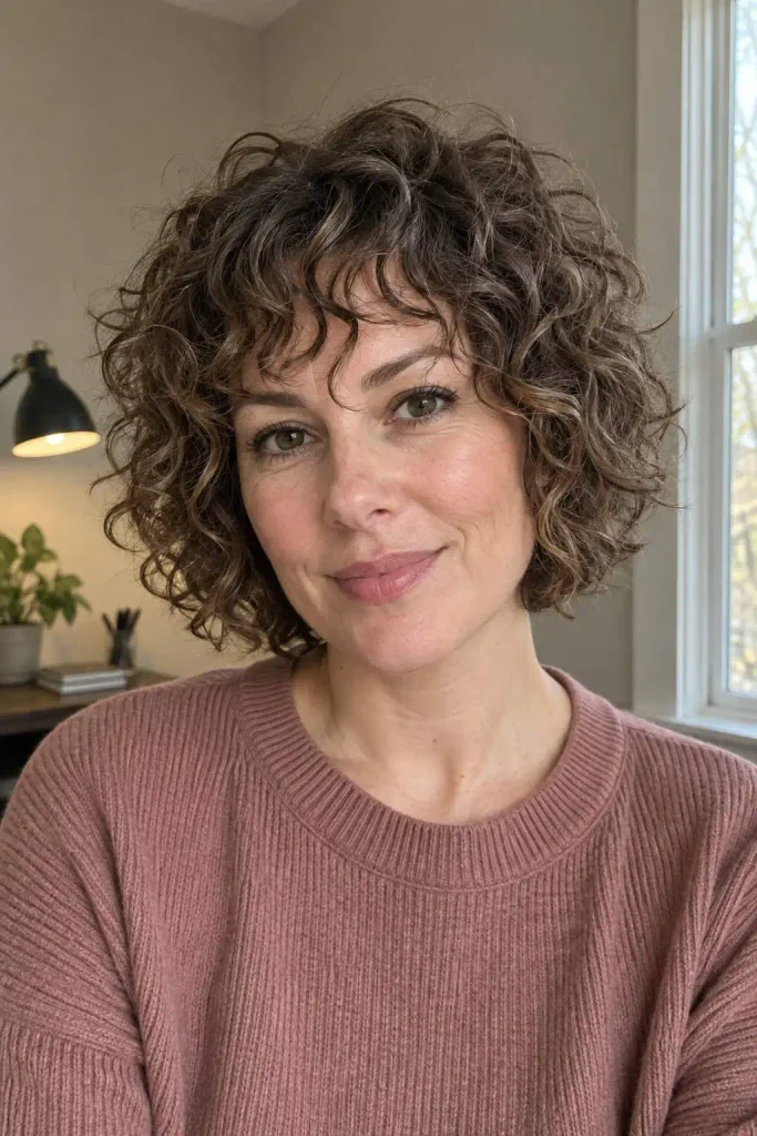 Short Shag for Fine Curls