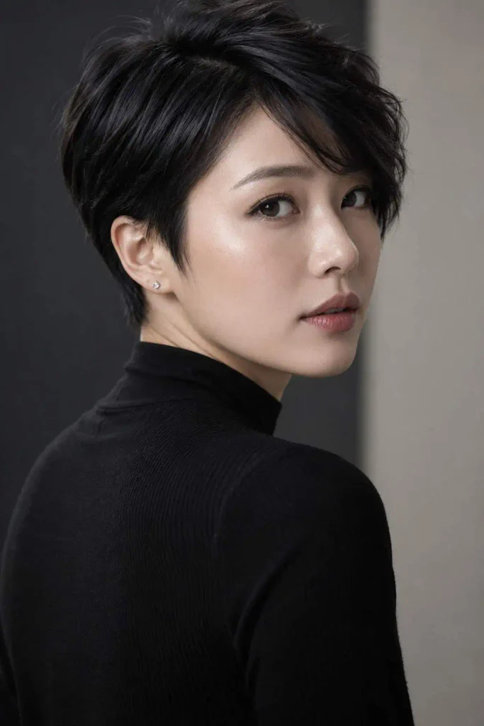 Short Soft Side Part Pixie