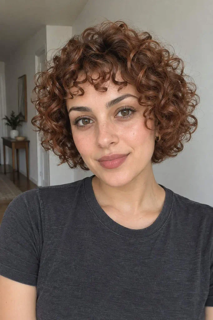 Short curly baby bangs