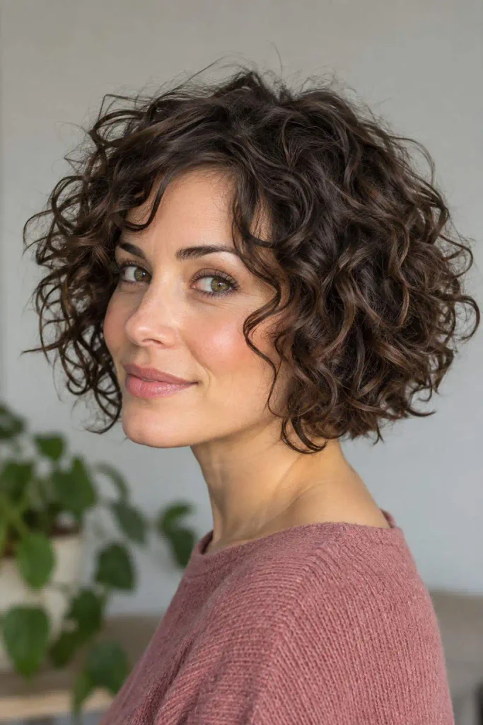 Short shaggy curly bob