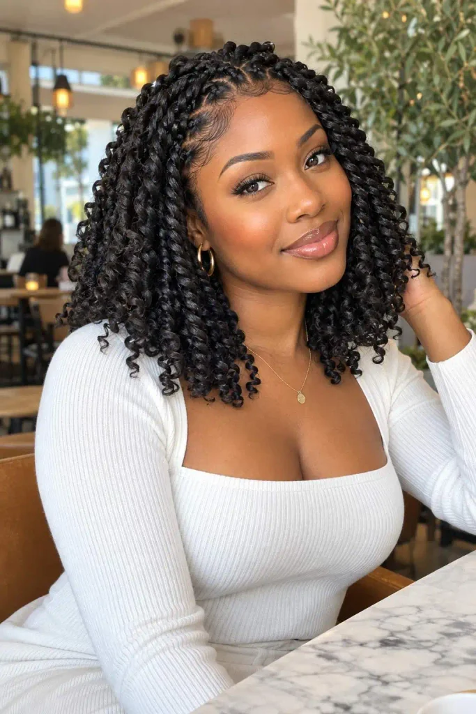 Shoulder Length Passion Twist Braids